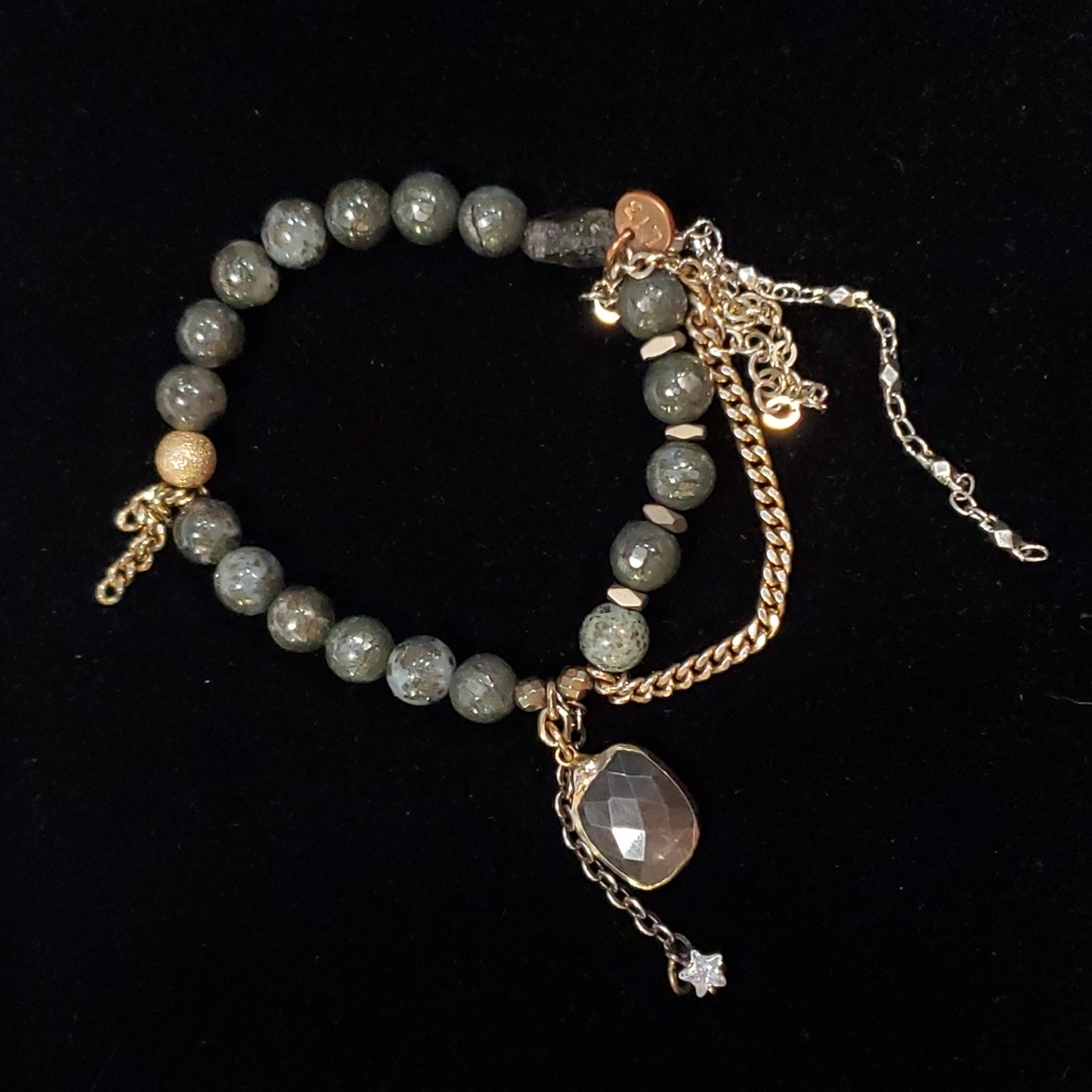 LOVEthirteen Lace Pyrite Bracelet
